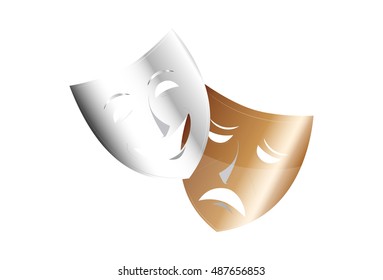 Comedy And Tragedy Glossy Masks