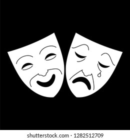 Comedy and tragedy theater masks icon. Concepts for objects for Art and shows. Vector illustration