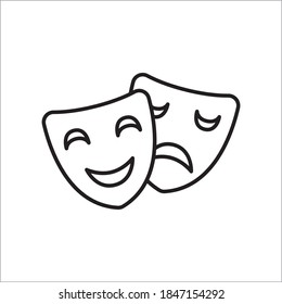 comedy and tragedy theater masks vector template