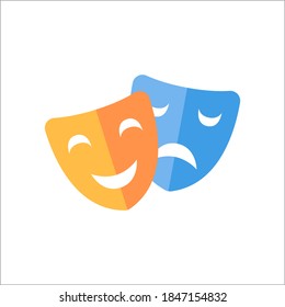 comedy and tragedy theater masks vector template