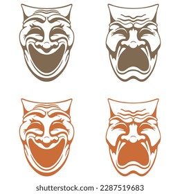 Cine De Comedia Y Tragedia Enmascara Ilustración De Vectores
