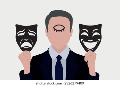 comedy and tragedy theater masks vector template