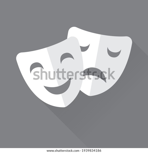 comedy and\
tragedy theater masks vector\
template