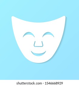 Comedy and tragedy theatrical masks. Vector illustration.