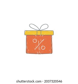 comerce gift icon  in color icon, isolated on white background 