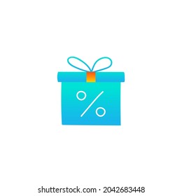icono de regalo de comercios en estilo de color degradado, aislado en fondo blanco 
