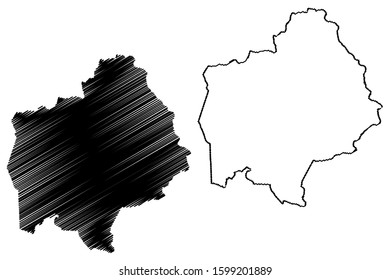 Comerio municipality (Commonwealth of Puerto Rico, Porto Rico, PR, Unincorporated territories of the United States) map vector illustration, scribble sketch Comerio map