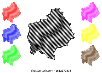 Comerio municipality (Commonwealth of Puerto Rico, Porto Rico, PR, Unincorporated territories of the United States) map vector illustration, scribble sketch Comerio map