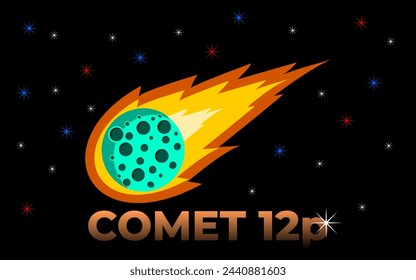 Comet 12p  vector illustration. comet 12 p, comet