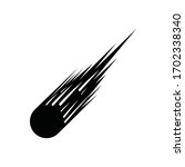 comet asteroid falling rocket bursting fiery flame vector logo design template