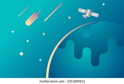 Comet in the atmosphere graphic background