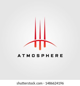 comet atmosphere vector logo design illustration