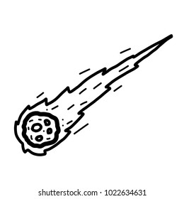 comet / cartoon vector and illustration, black and white, hand drawn, sketch style, isolated on white background.
