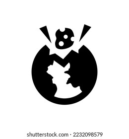 Comet collision icon (vector illustration)