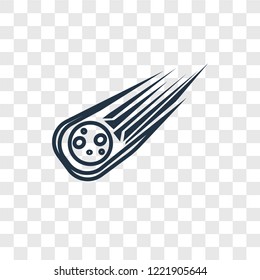 Comet concept vector linear icon isolated on transparent background, Comet concept transparency concept in outline style
