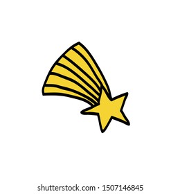 comet doodle icon, vector illustration
