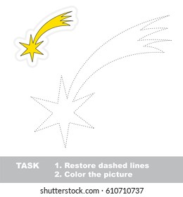 Comet. Dot to dot educational game for kids.