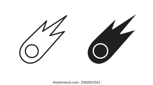 Comet filled and outlined icons vectors on white background