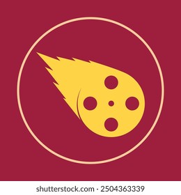 Comet film trendy icon skilled abstract vector illustration colorful artwork beautiful design.eps