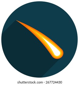 Comet, Flat design, vector illustration, long shadow