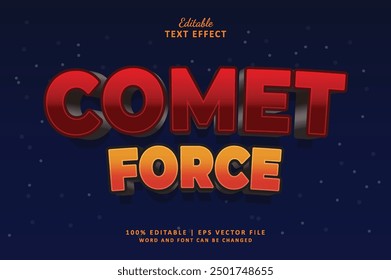 Comet Force 3D editable text effect with space style template