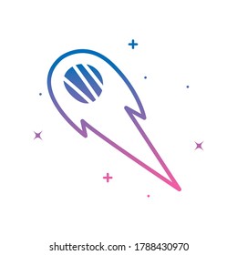 comet gradient style icon of Space futuristic cosmos and universe theme Vector illustration