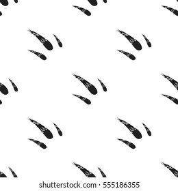 Comet icon in  black style isolated on white background. Space pattern stock vector illustration.
