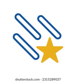 Comet icon duotone blue orange colour universe vector element and symbol perfect.