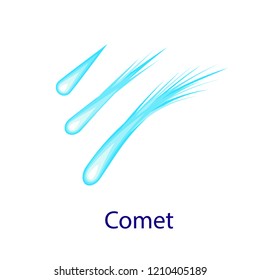 Comet icon. Flat illustration of comet vector icon isolated on white background