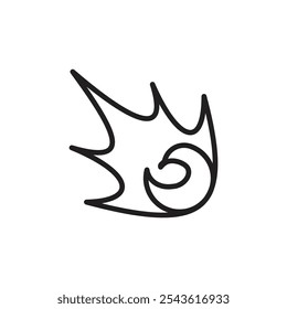 Comet icon Flat line illustration