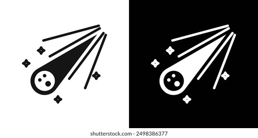 Comet icon flat line symbol set.