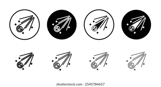 Kometensymbol flache Linie Symbolsatz.