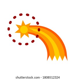 Comet icon in flat style isolated on white background. Space concept vector
