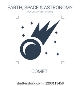 comet icon. high quality filled comet icon on white background. from earth space astronomy collection flat trendy vector comet symbol. use for web and mobile