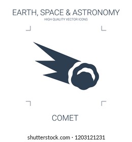 comet icon. high quality filled comet icon on white background. from earth space astronomy collection flat trendy vector comet symbol. use for web and mobile