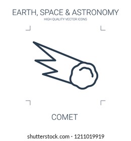 comet icon. high quality line comet icon on white background. from earth space astronomy collection flat trendy vector comet symbol. use for web and mobile