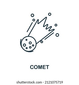 Comet icon. Line element from space collection. Linear Comet icon sign for web design, infographics and more.