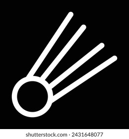 icono de cometa sobre fondo negro diseño de icono