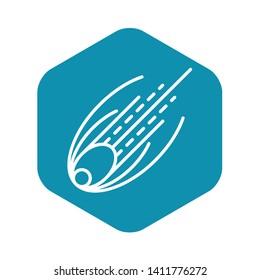 Comet icon. Outline comet vector icon for web design isolated on white background