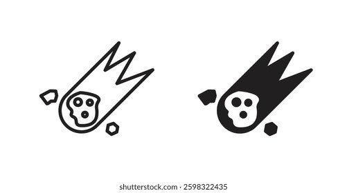 Comet icon outlined icon vector collection.