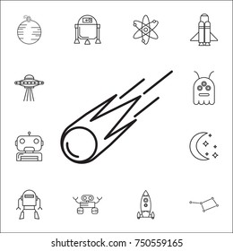 comet icon. Set of space icons. Signs, outline symbols collection, simple thin line icons for websites, web design, mobile app, info graphics on white background