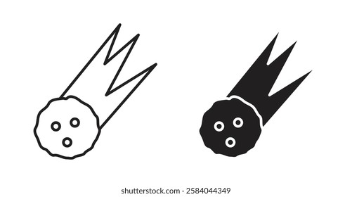 Comet icon set in thin line. vector illustrations for web