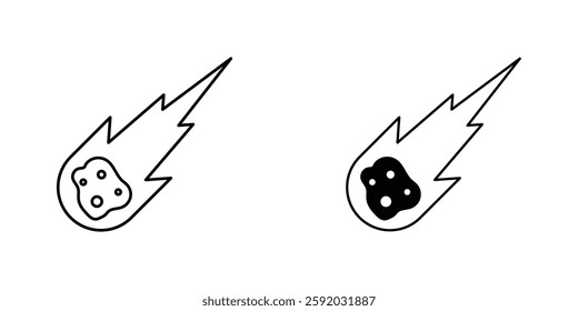 Comet icon symbol collection on white background.