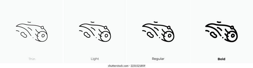 comet icon. Thin, Light Regular And Bold style design isolated on white background