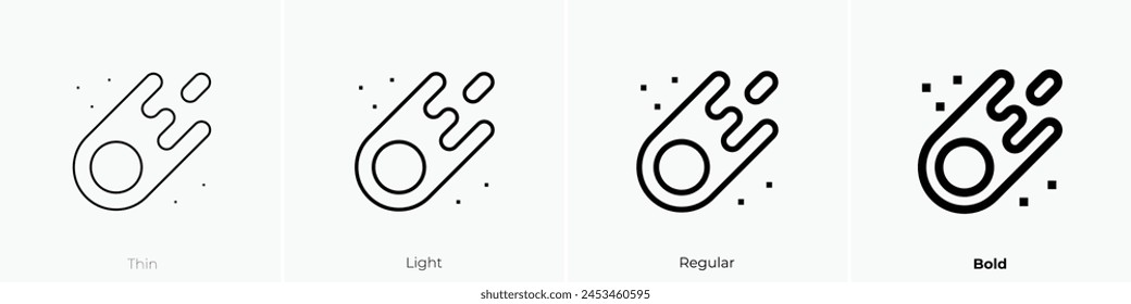 comet icon. Thin, Light Regular And Bold style design isolated on white background