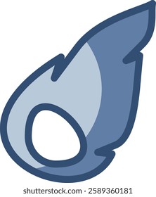 comet icon, transparent background. replaceable blue color design