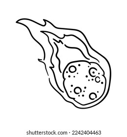 Comet icon vector. Asteroid illustration sign. Meteorite symbol. Cosmos logo.