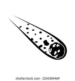 Comet icon vector. Asteroid illustration sign. Meteorite symbol. Cosmos logo.