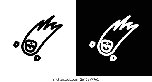 ícone Cometa vetor elemento simples ilustração editável
