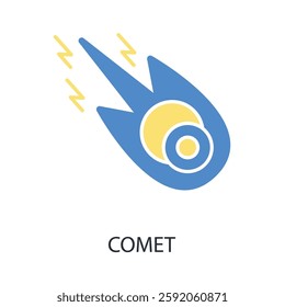 Comet icon. vector.Editable stroke.linear style sign for use web design,logo.Symbol illustration